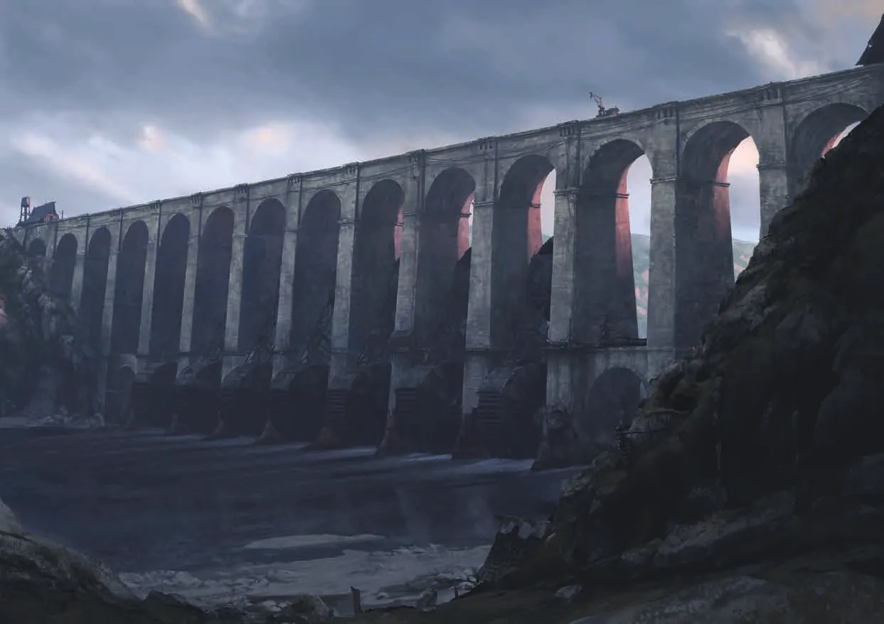 image.png {Un panorama du viaduc de Morlaix, au pied duquel se trouve des écluses}